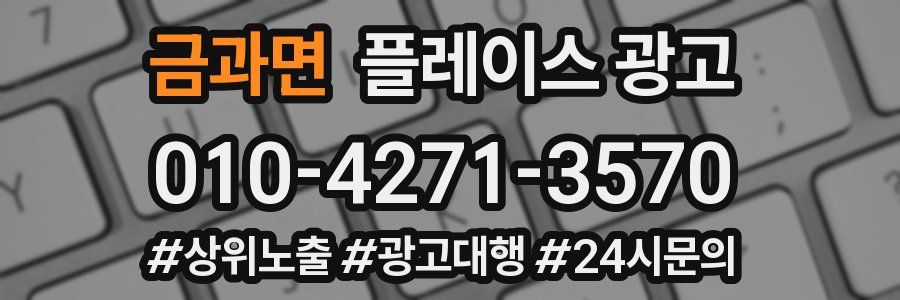금과면 플레이스 광고