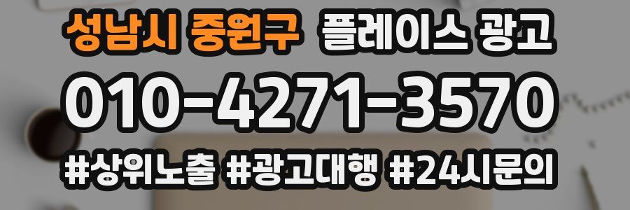 성남시 중원구 플레이스 광고