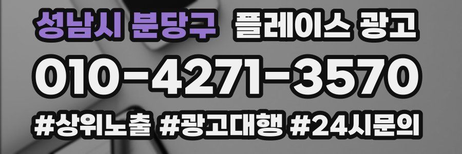 성남시 분당구 플레이스 광고