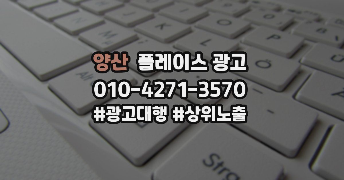 양산 플레이스 광고