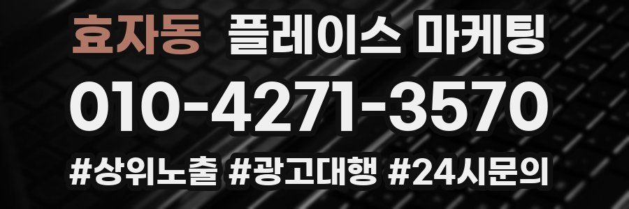 효자동 플레이스 마케팅