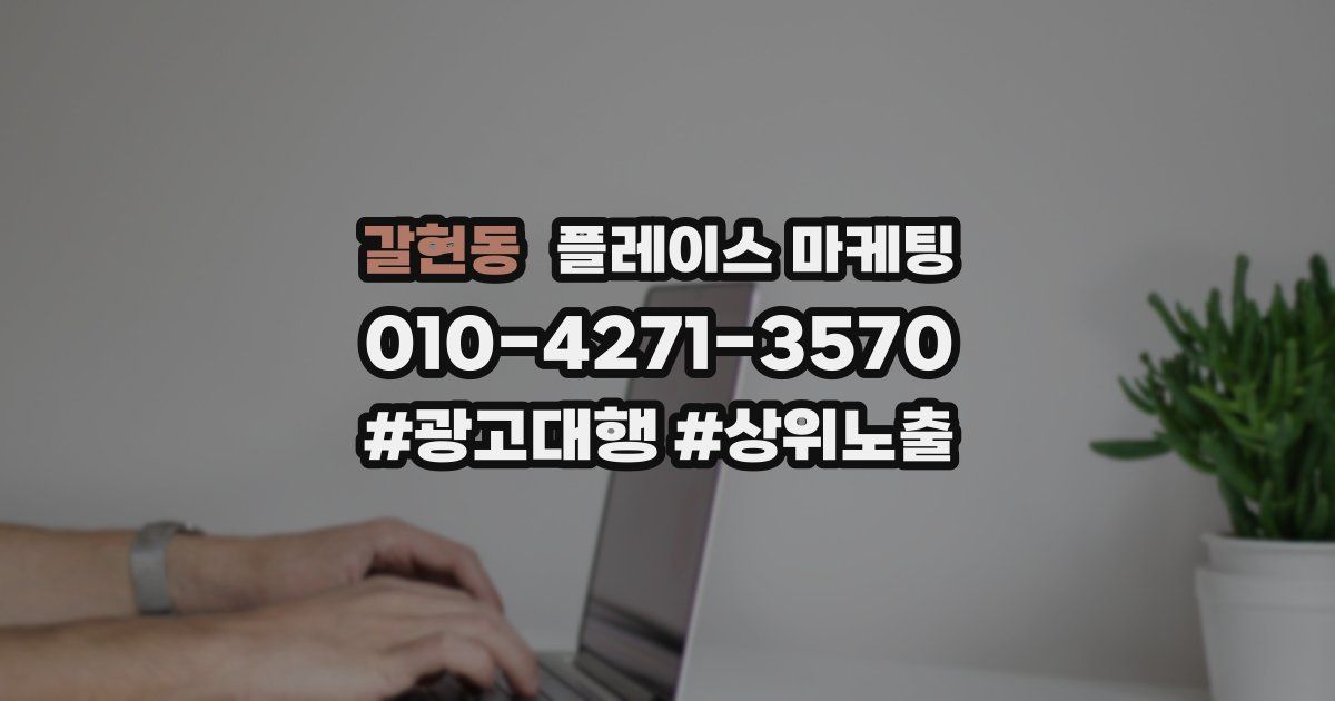 갈현동 플레이스 마케팅