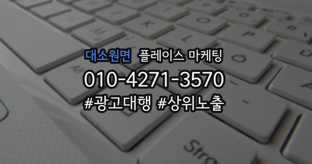 대소원면 플레이스 마케팅