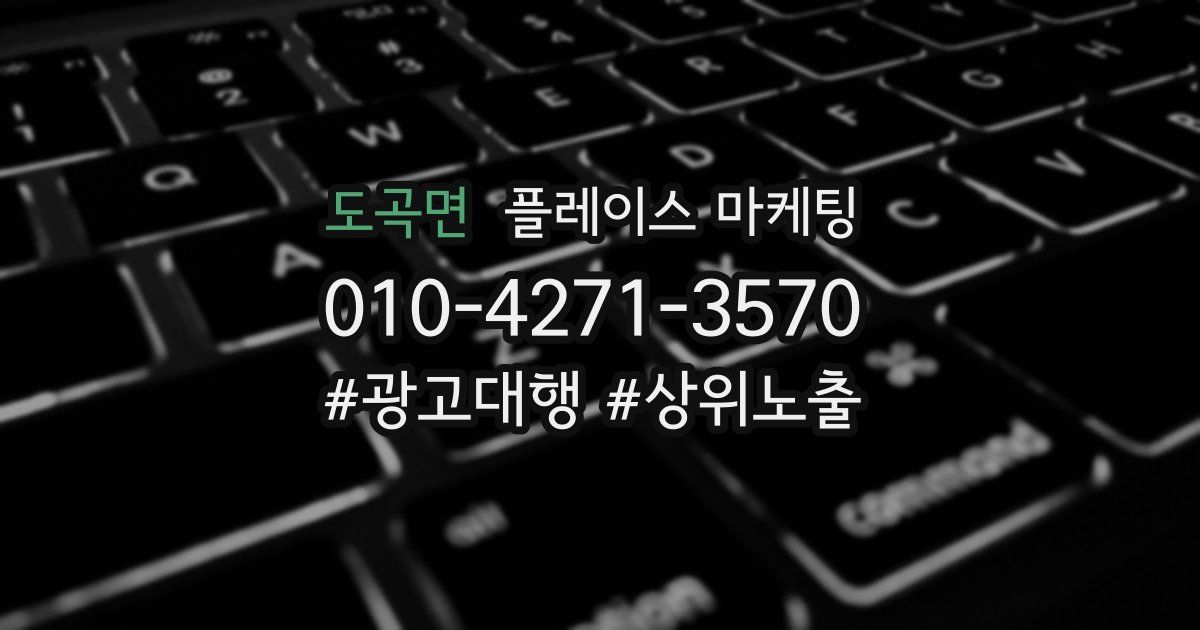 도곡면 플레이스 마케팅