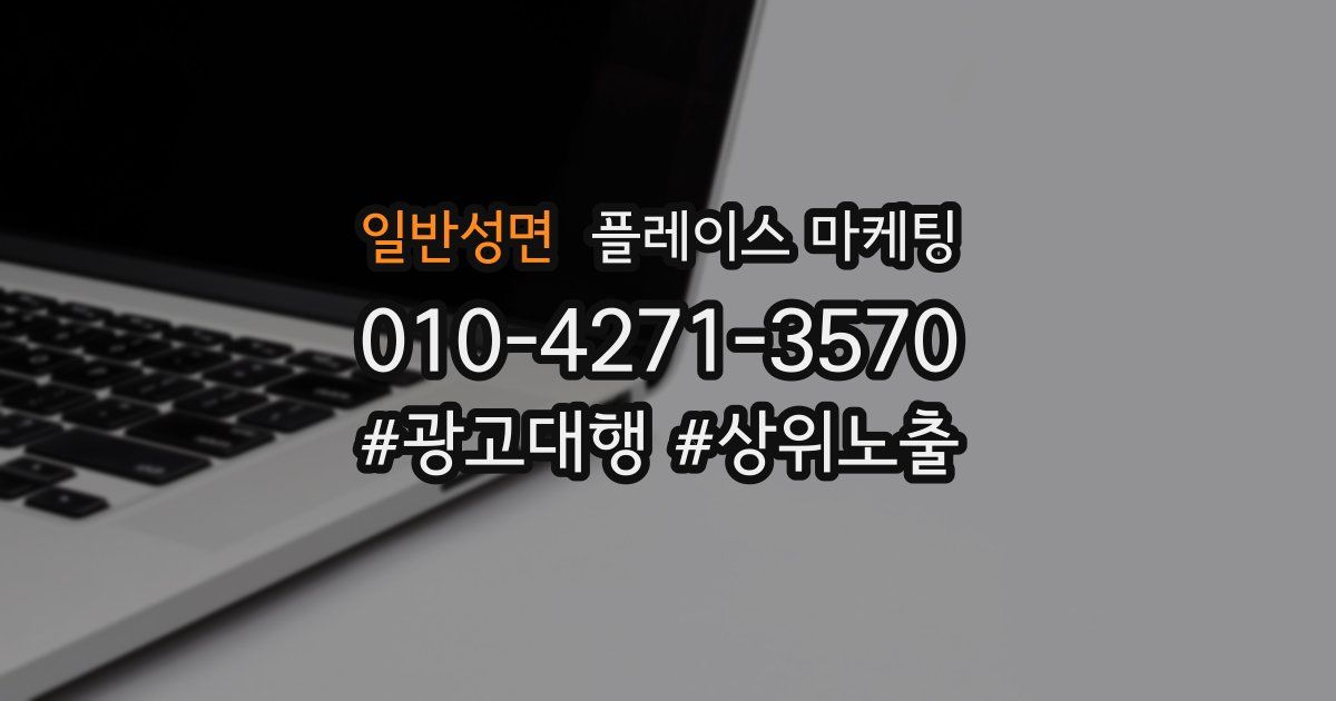 일반성면 플레이스 마케팅