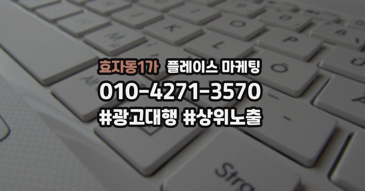 효자동1가 플레이스 마케팅