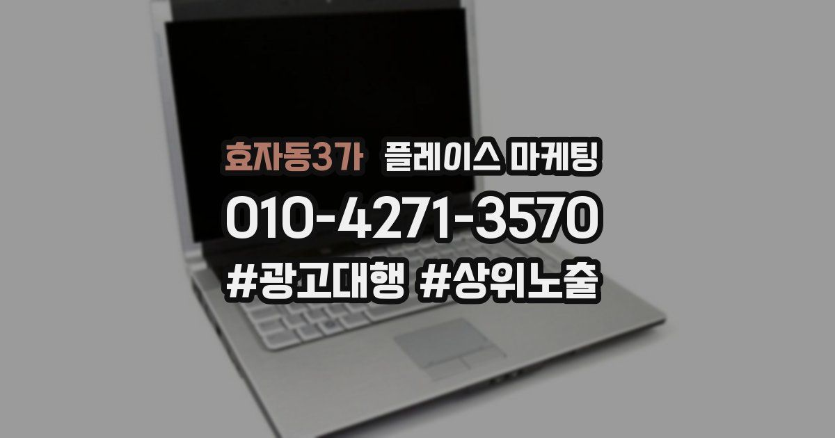 효자동3가 플레이스 마케팅