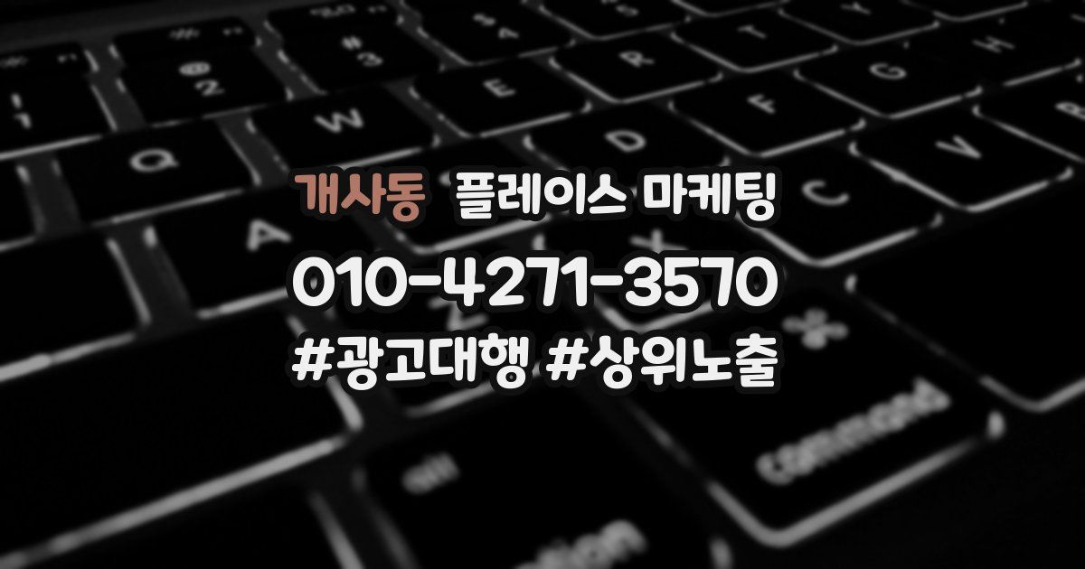개사동 플레이스 마케팅