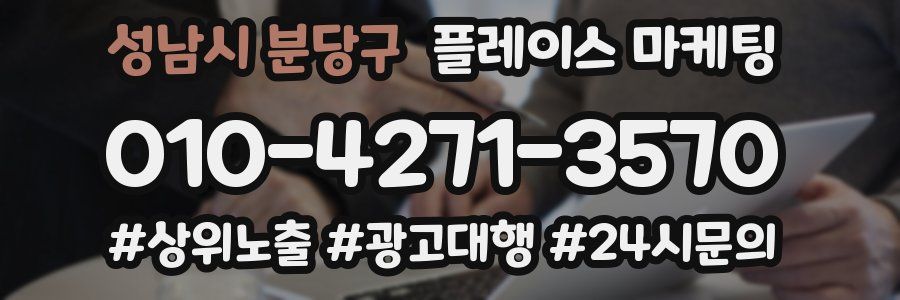 성남시 분당구 플레이스 마케팅