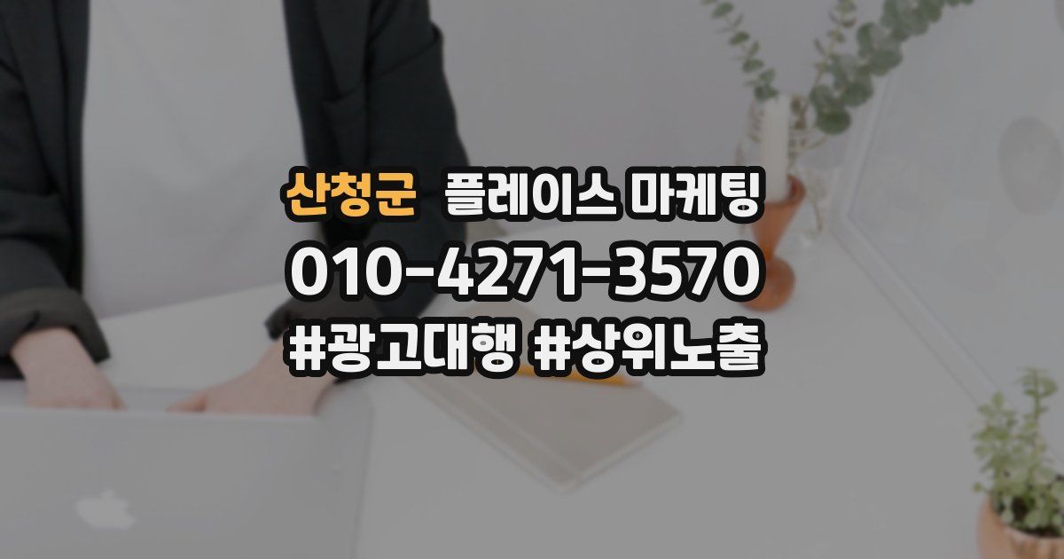 산청군 플레이스 마케팅