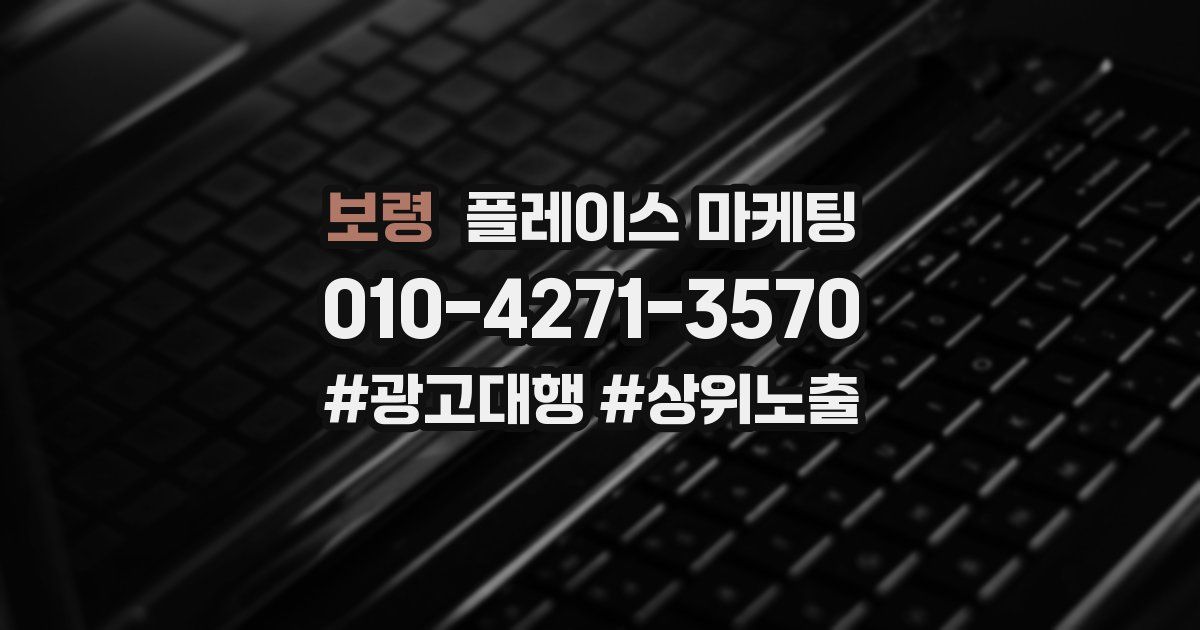 보령 플레이스 마케팅