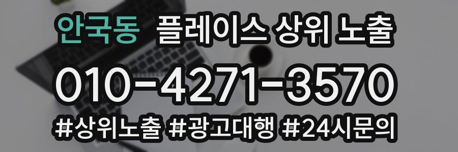 안국동 플레이스 상위 노출 상담