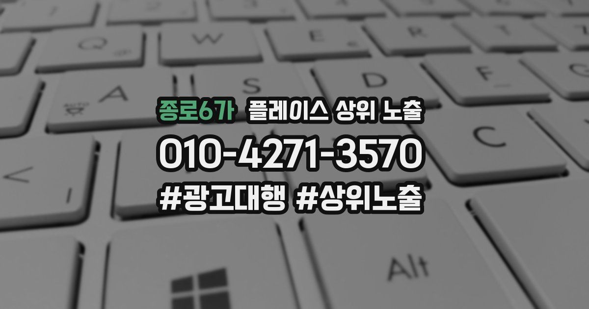 종로6가 플레이스 상위 노출 개선