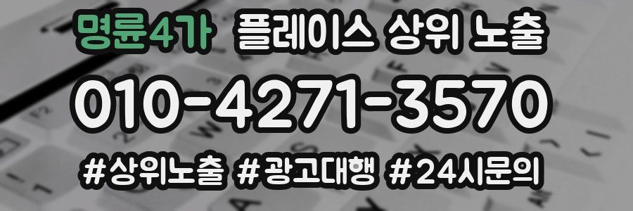 명륜4가 플레이스 상위 노출 가이드