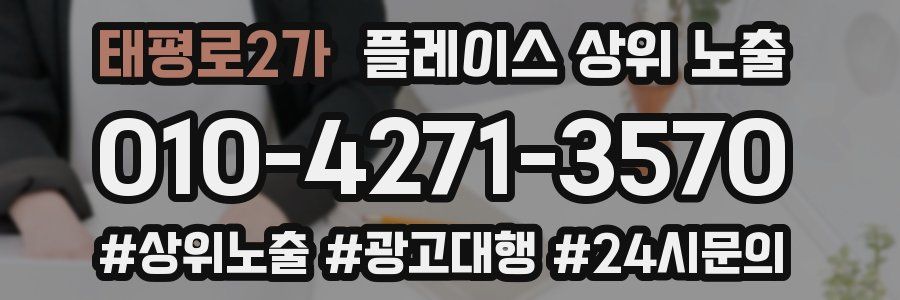 태평로2가 플레이스 상위 노출