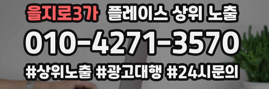 을지로3가 플레이스 상위 노출 안내