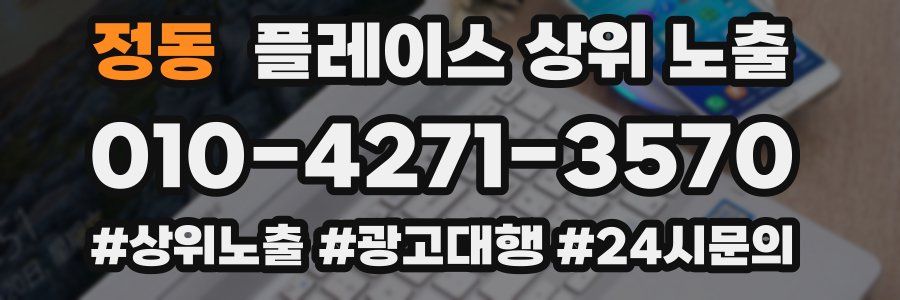 정동 플레이스 상위 노출 상담