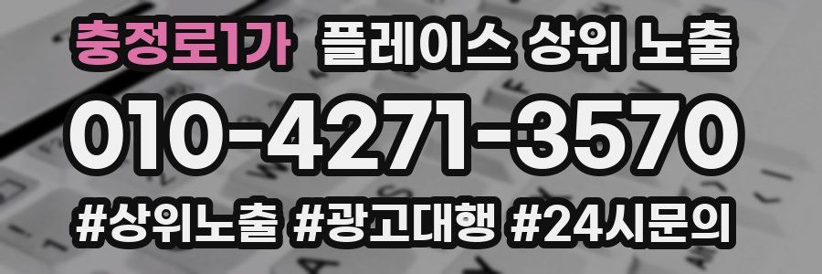 충정로1가 플레이스 상위 노출 가이드