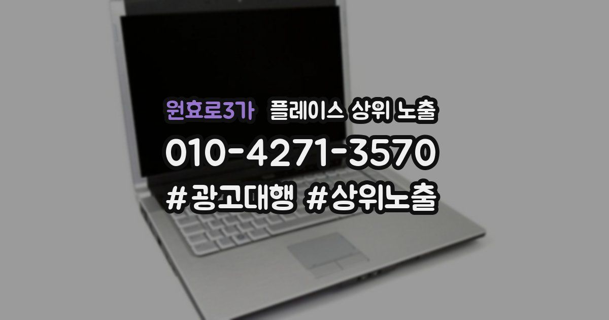 원효로3가 플레이스 상위 노출 안내