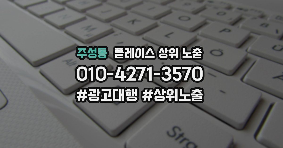주성동 플레이스 상위 노출 안내