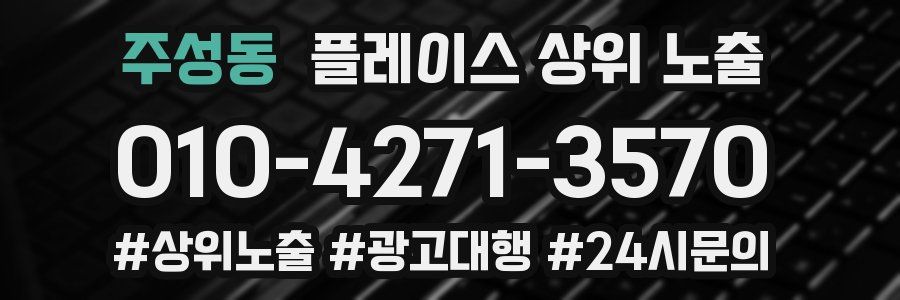 주성동 플레이스 상위 노출 상담