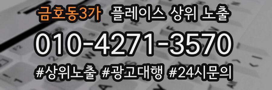 금호동3가 플레이스 상위 노출 안내