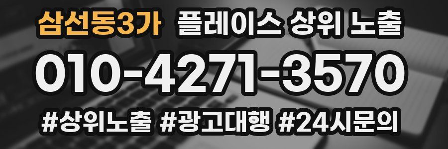 삼선동3가 플레이스 상위 노출 상담
