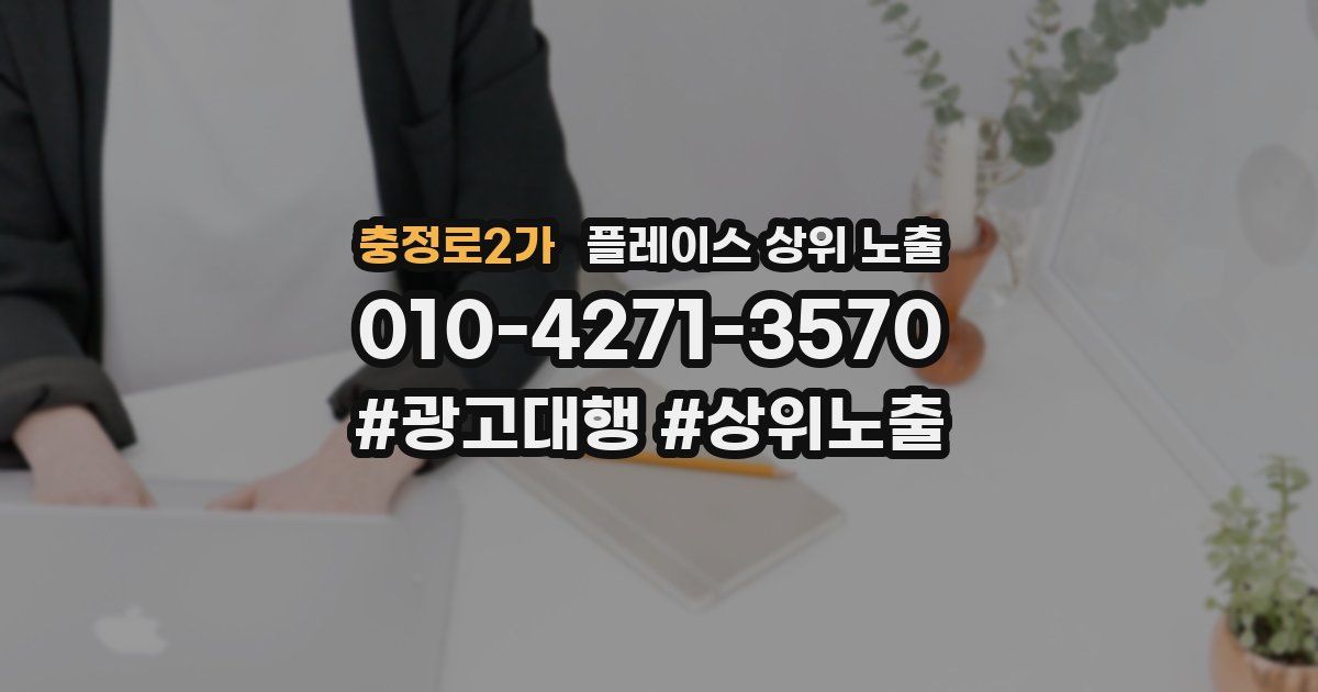 충정로2가 플레이스 상위 노출 상담