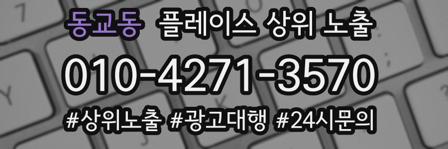 동교동 플레이스 상위 노출 개선