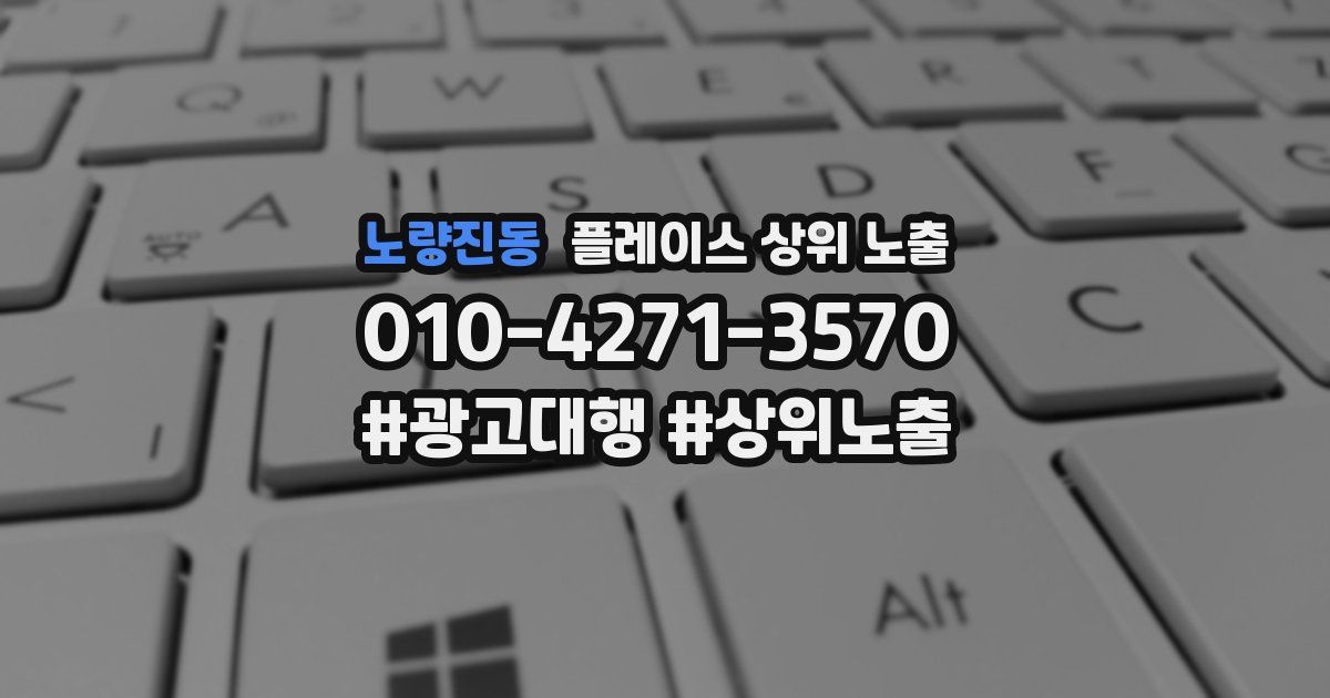 노량진동 플레이스 상위 노출 안내