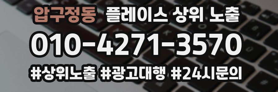 압구정동 플레이스 상위 노출 안내