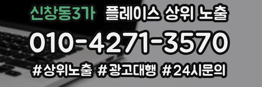 신창동3가 플레이스 상위 노출 상담