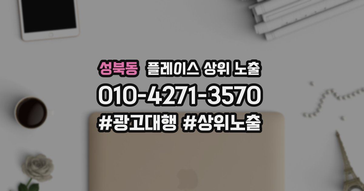 성북동 플레이스 상위 노출 개선