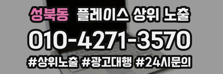 성북동 플레이스 상위 노출 개선