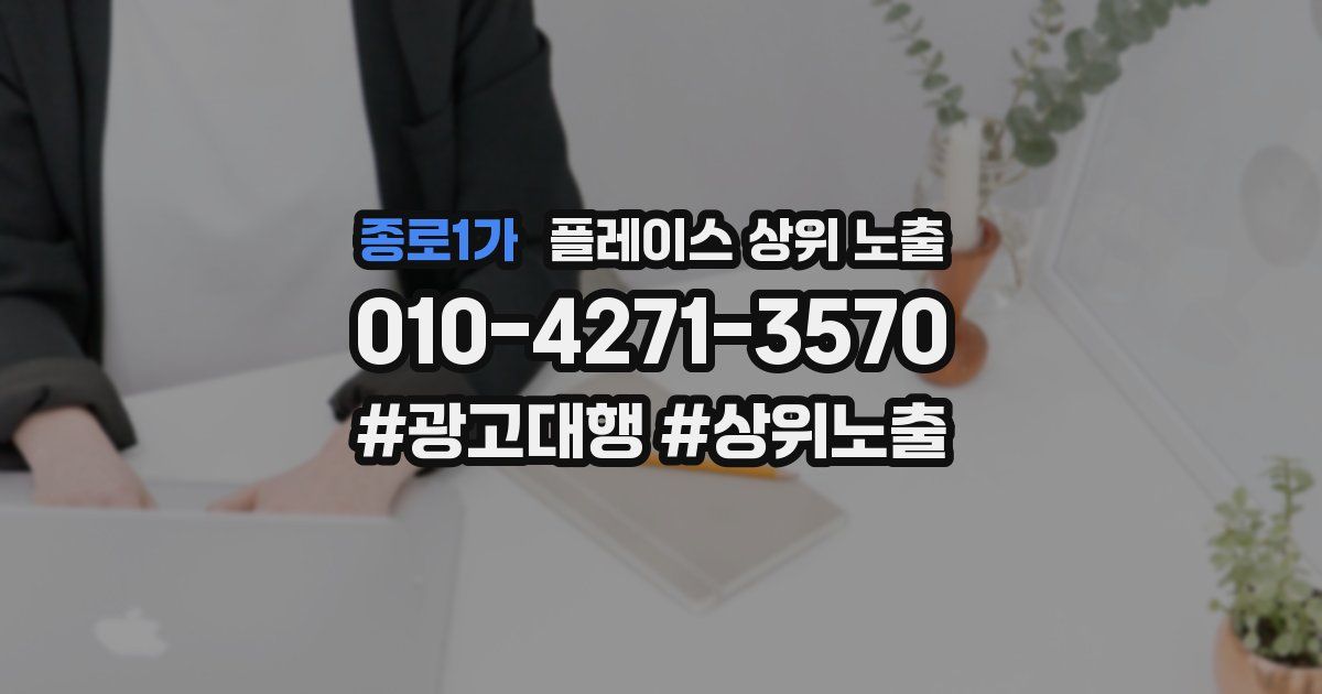 종로1가 플레이스 상위 노출