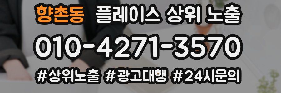 향촌동 플레이스 상위 노출 안내