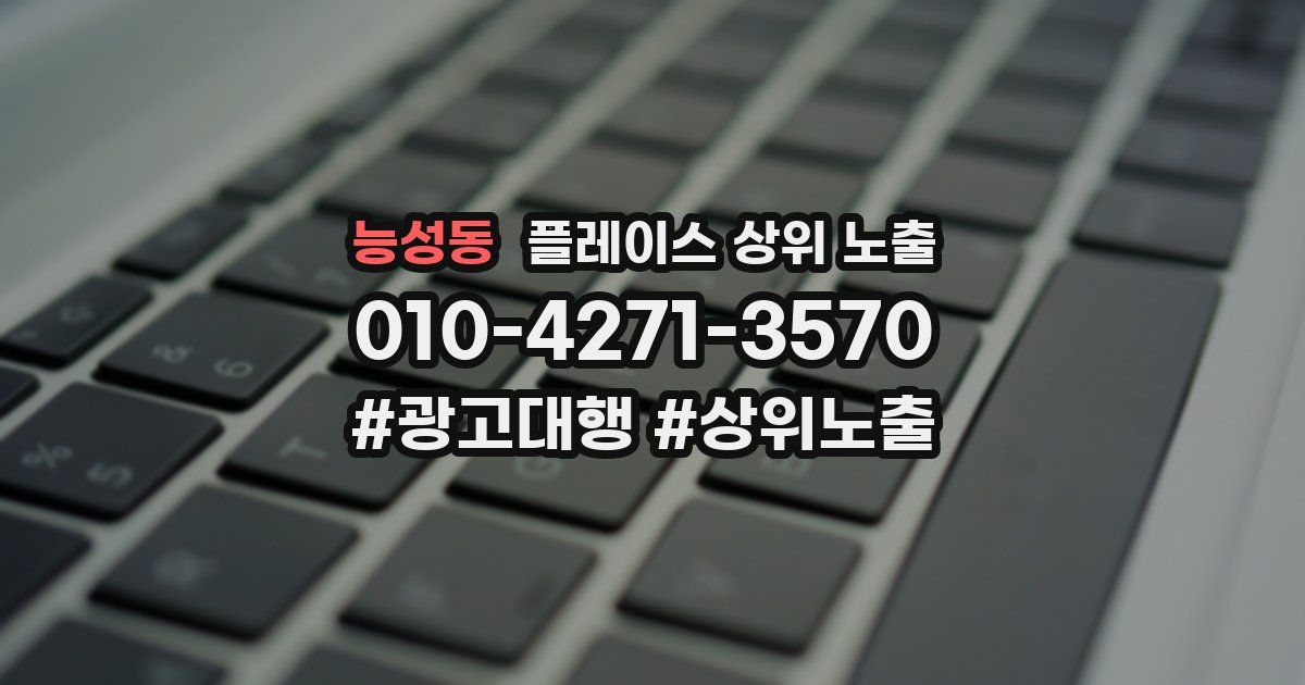 능성동 플레이스 상위 노출 개선