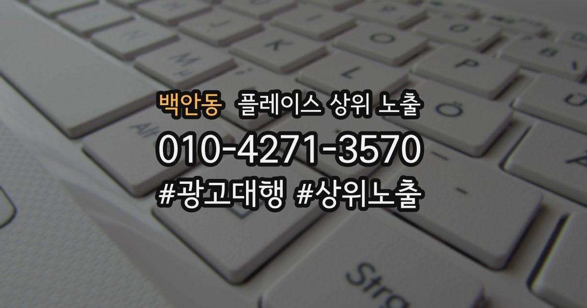 백안동 플레이스 상위 노출 안내
