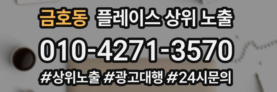 금호동 플레이스 상위 노출 안내