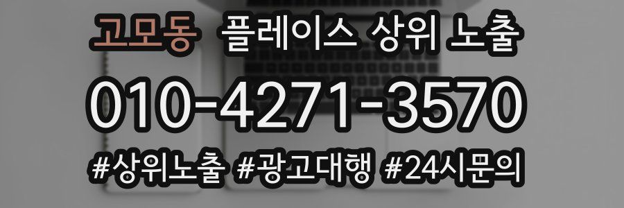 고모동 플레이스 상위 노출 안내