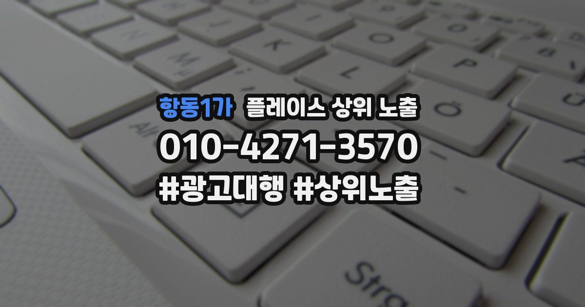 항동1가 플레이스 상위 노출 가이드