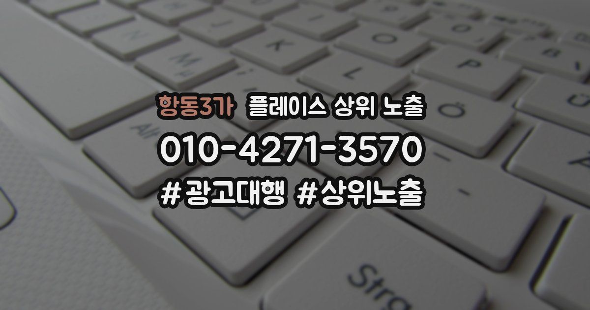 항동3가 플레이스 상위 노출 상담