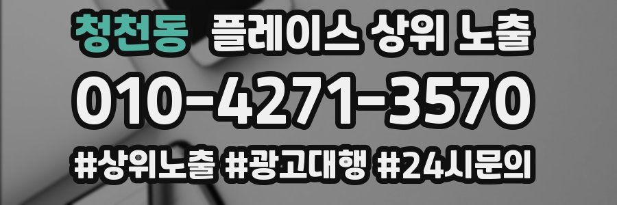 청천동 플레이스 상위 노출 전략