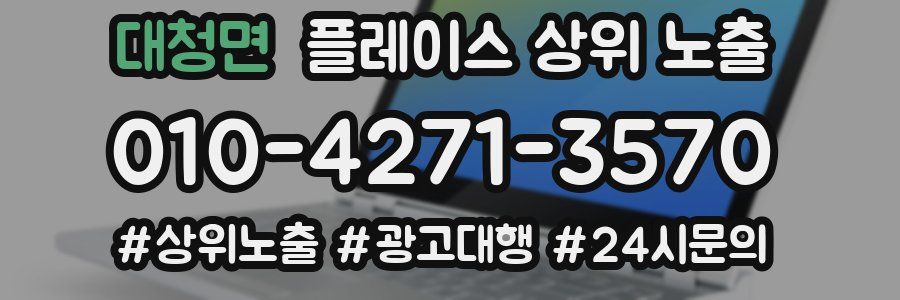 대청면 플레이스 상위 노출 가이드