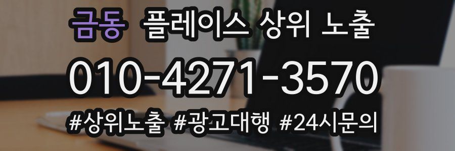 금동 플레이스 상위 노출 상담