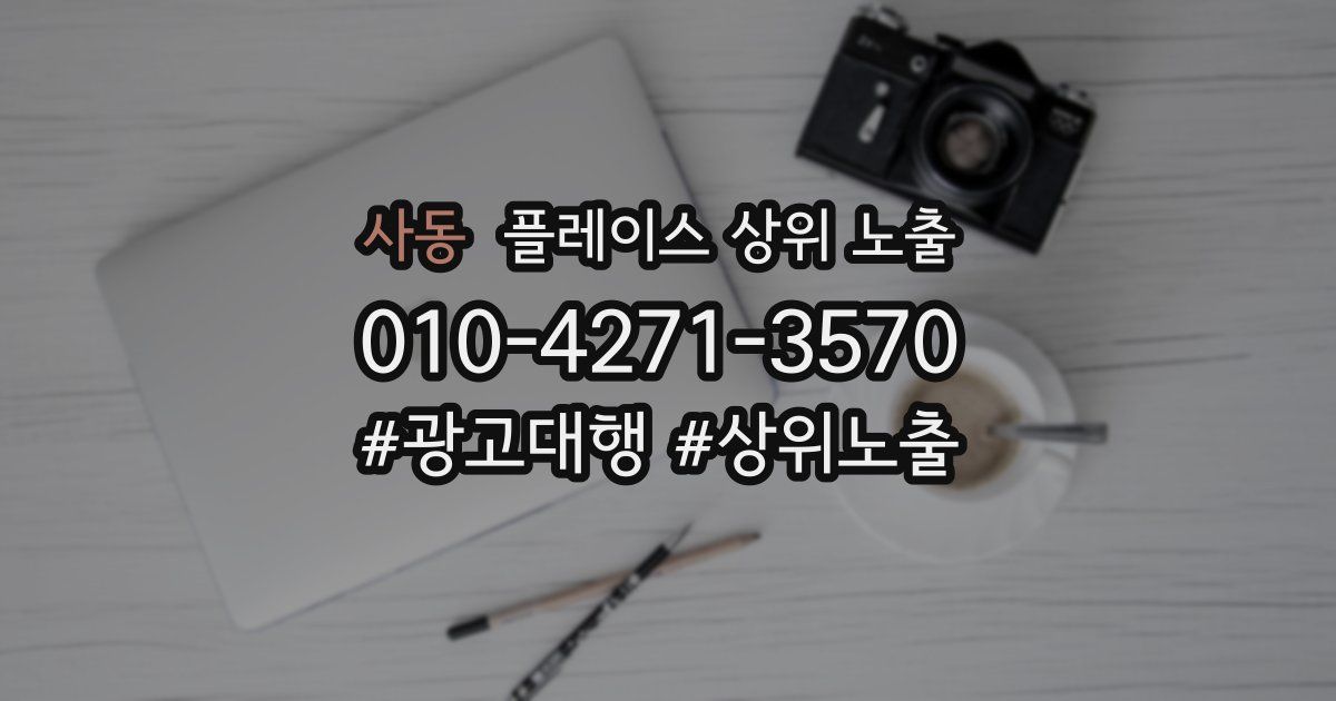 사동 플레이스 상위 노출 전략