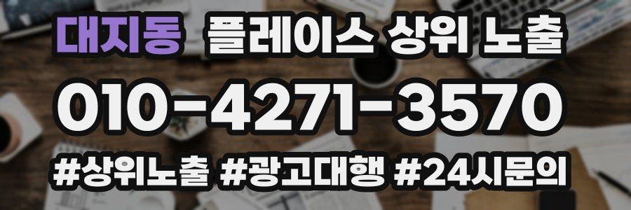 대지동 플레이스 상위 노출 안내