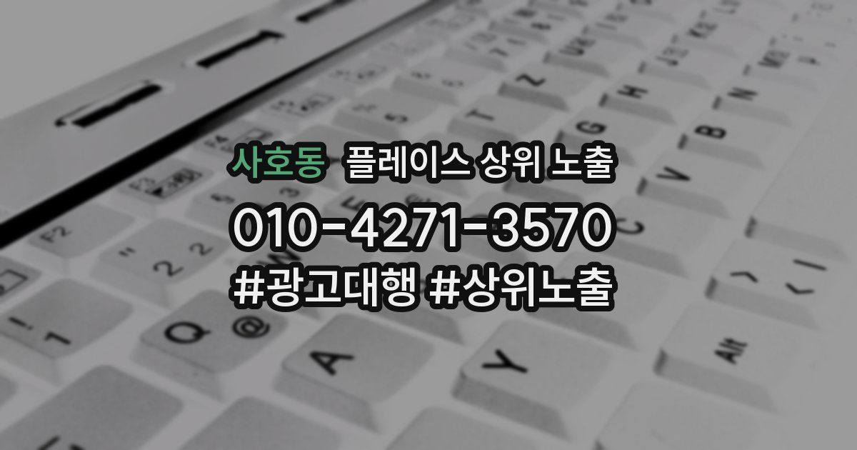 사호동 플레이스 상위 노출 전략