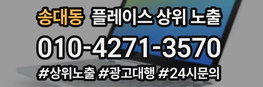 송대동 플레이스 상위 노출 안내