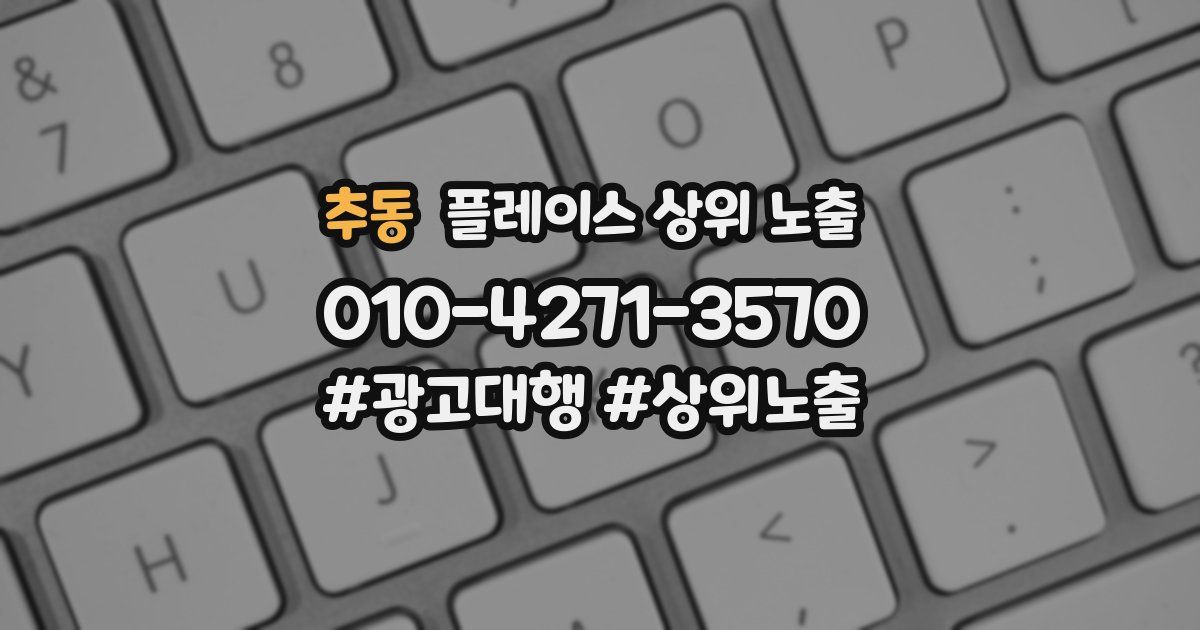 추동 플레이스 상위 노출